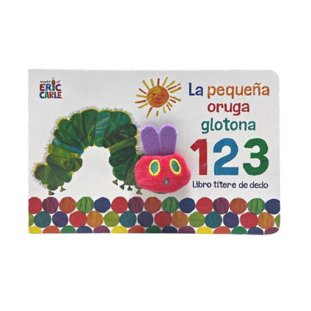 La pequeña oruga glotona 1 2 3. Libro títere de dedo