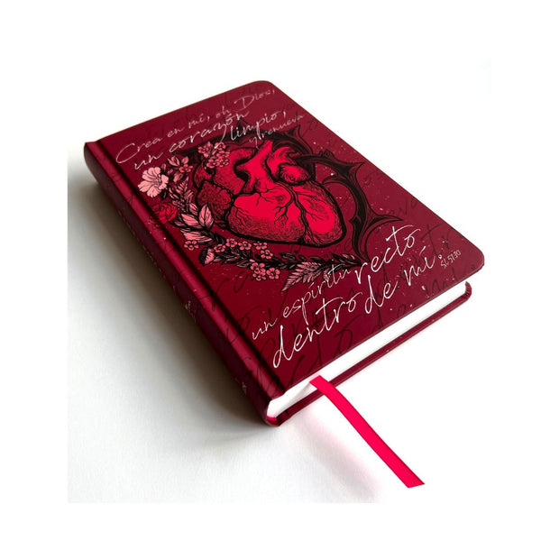 Biblia RVR60 Nombres de Dios crea en mí un corazón limpio (rosada)