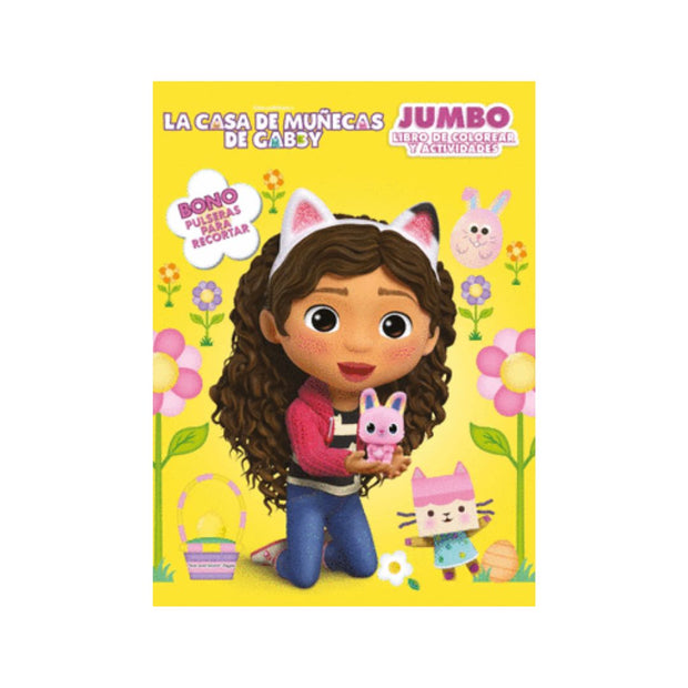 La casa de muñecas de Gabby. JUMBO Libro de colorear y actividades. Pulsera conejos