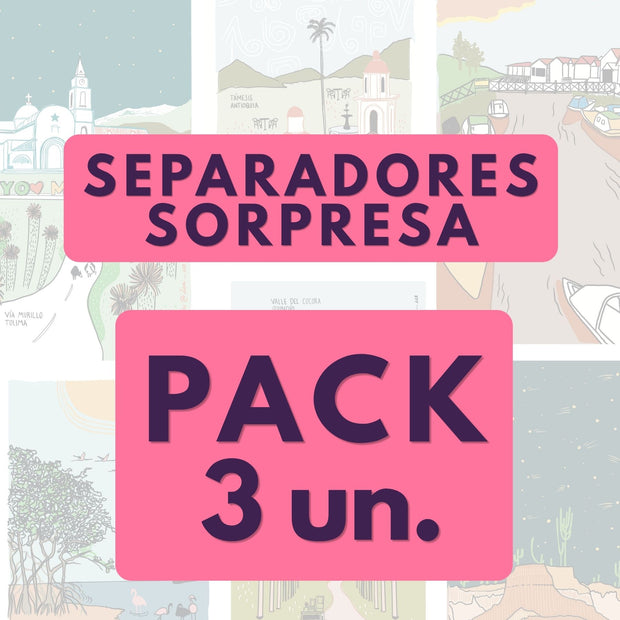 Separadores Lugares de  Colombia Pack Sorpresa x3un